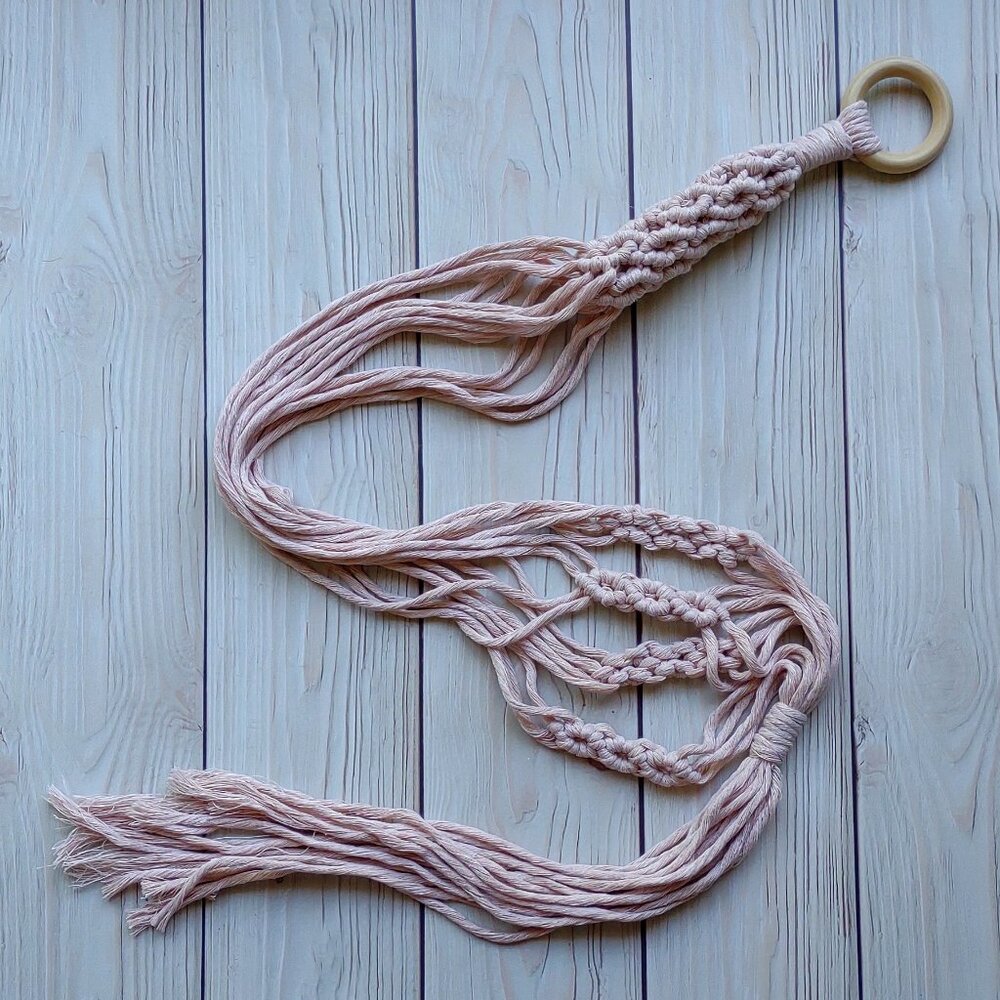 NEW! Blush Pink Macrame Plant Hanger | Hanging Planter Indoor Garden Home Decor